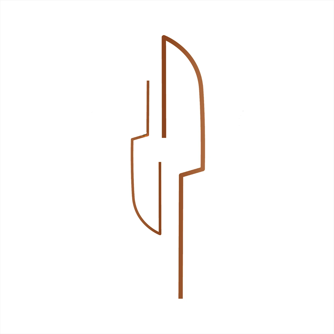 Minimalist outline drawing of a chef's knife, representing the expertise of an international chef | B&Co